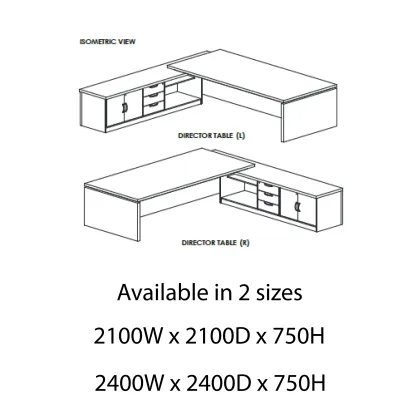 Modern Wooden Director's Table - SUP520 (Dark Walnut)