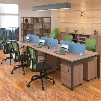 16mm Workstation - 6 seater - Frameless Fabric Partition (1500 x 600 per seater)