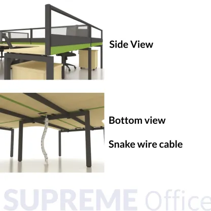 6 Seater Office Workstation with Standing Partition