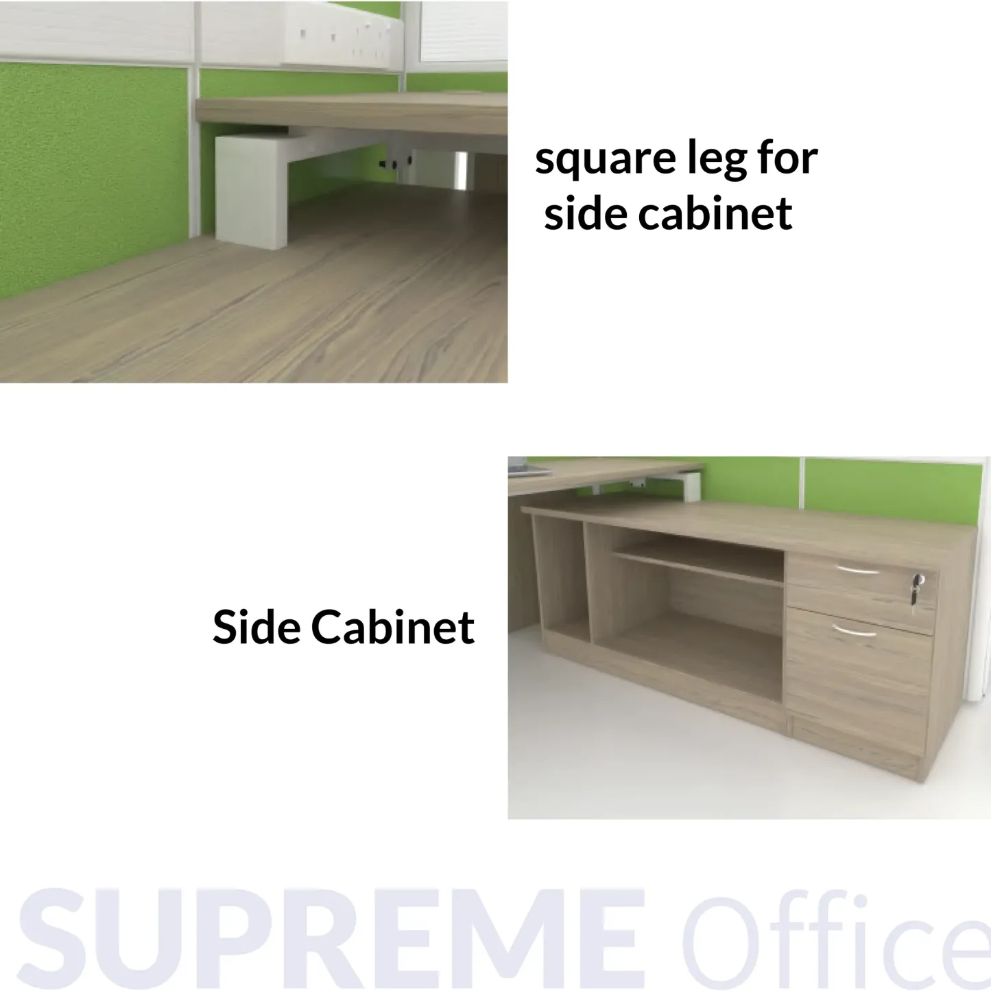 4 Seater Workstation + Standing Partition -with side cabinet