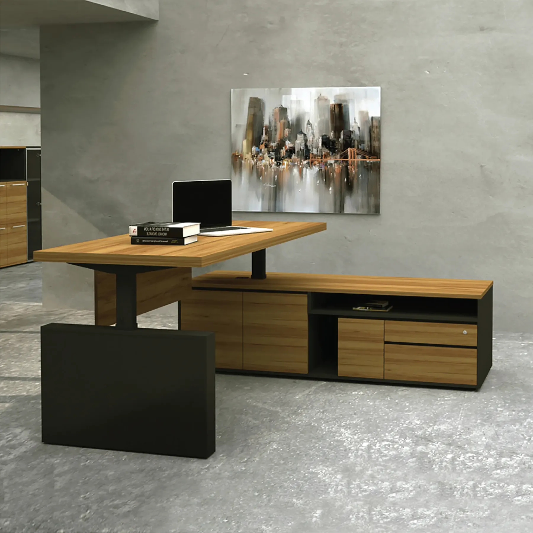 HOUS Director Table c/w Height Adjustable Desk