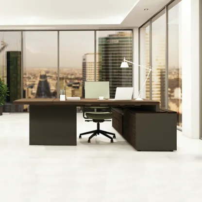 President Desk with Height Adjustable Side Desk