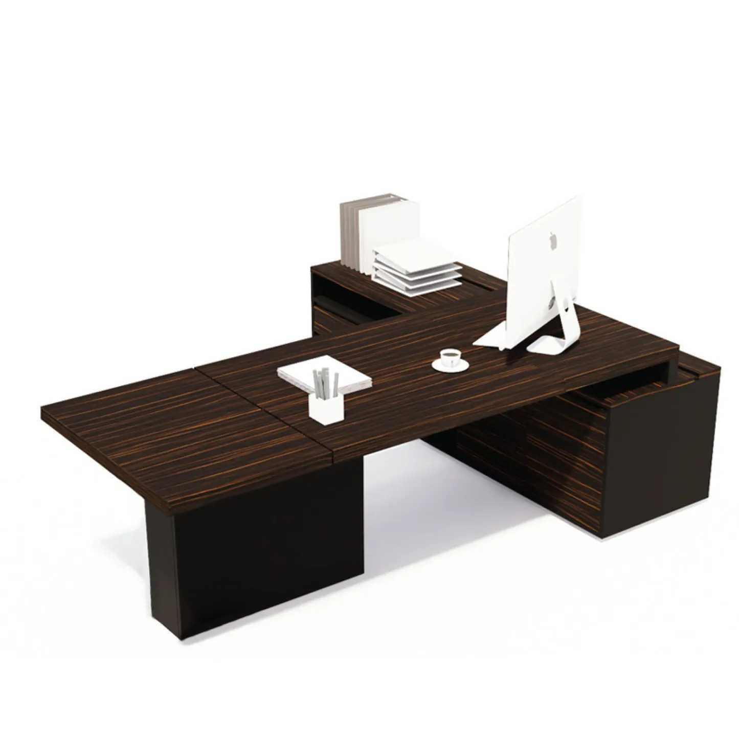 President Desk with Height Adjustable Side Desk