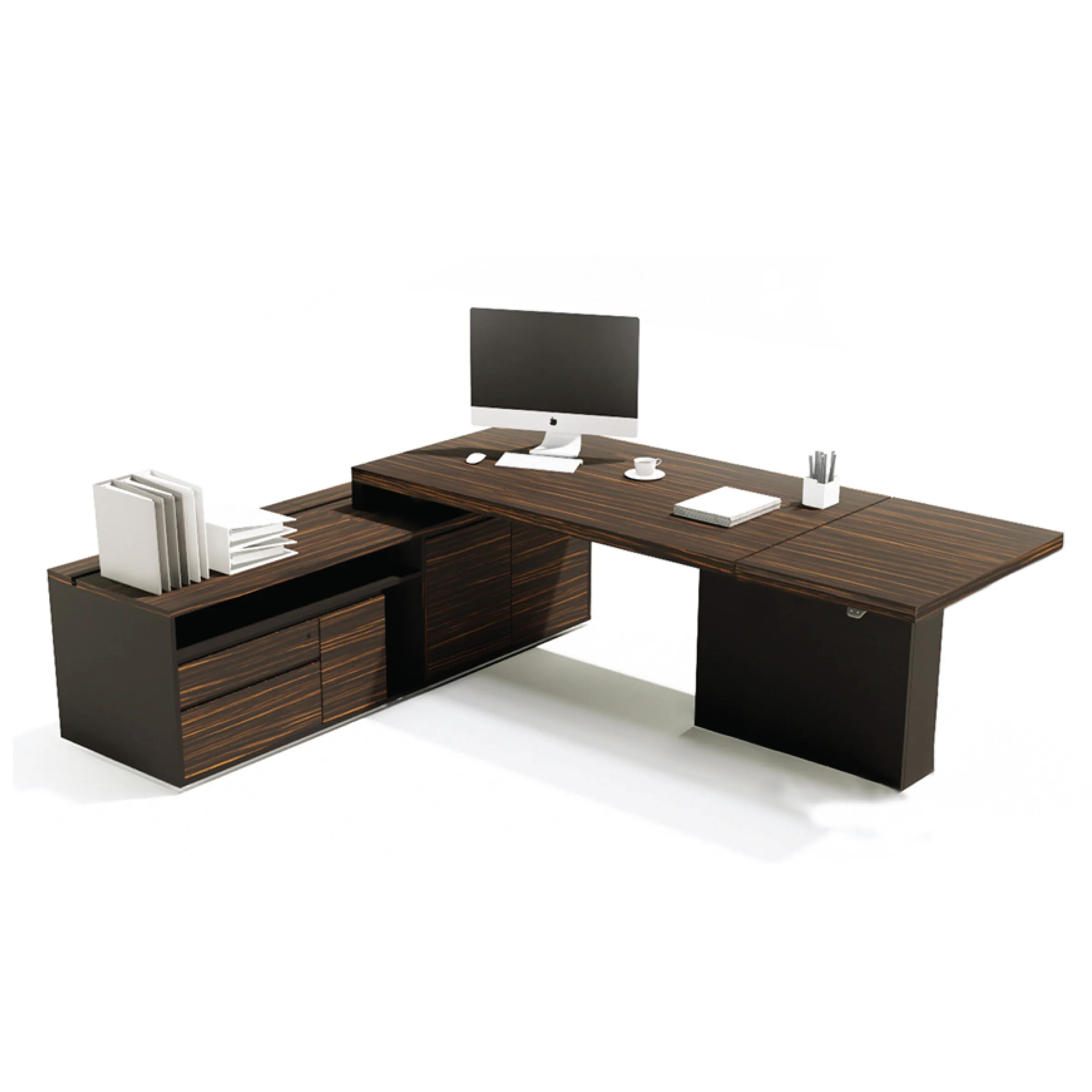 President Desk with Height Adjustable Side Desk