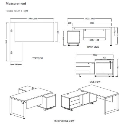 VICA Executive Desk - O Leg