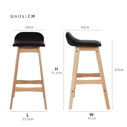 Bar Stool with PU Leather Wrapped Seat