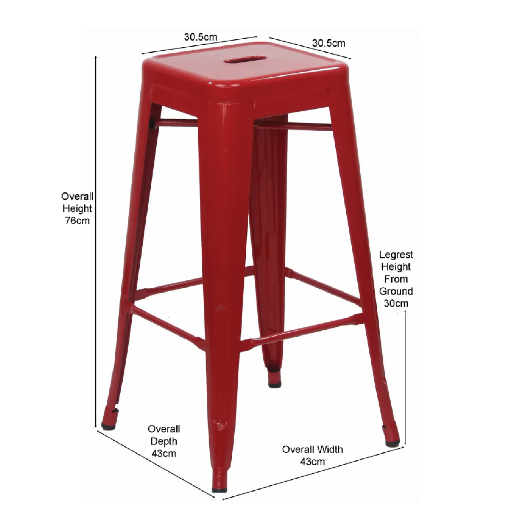BESI Fixed Height Metal Bar Stool