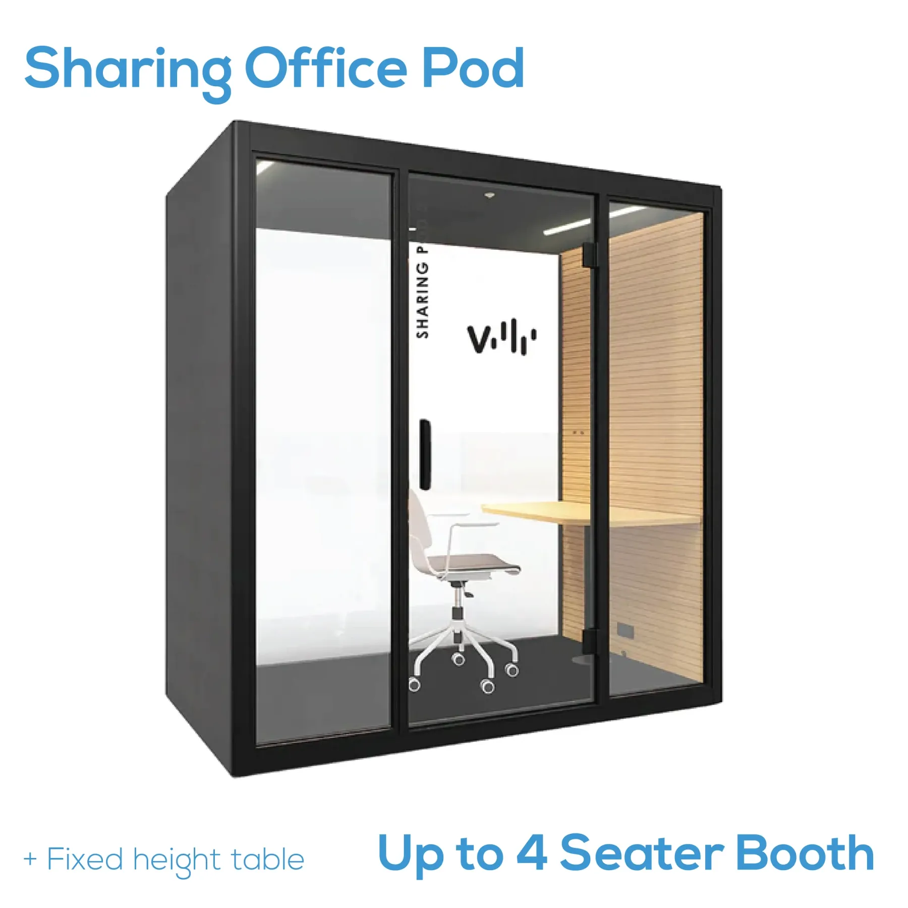 Sharing Pod - Office Tele-Booth | Office Phone Booth - For 2 - 4 Seater (Kindly contact us before order)
