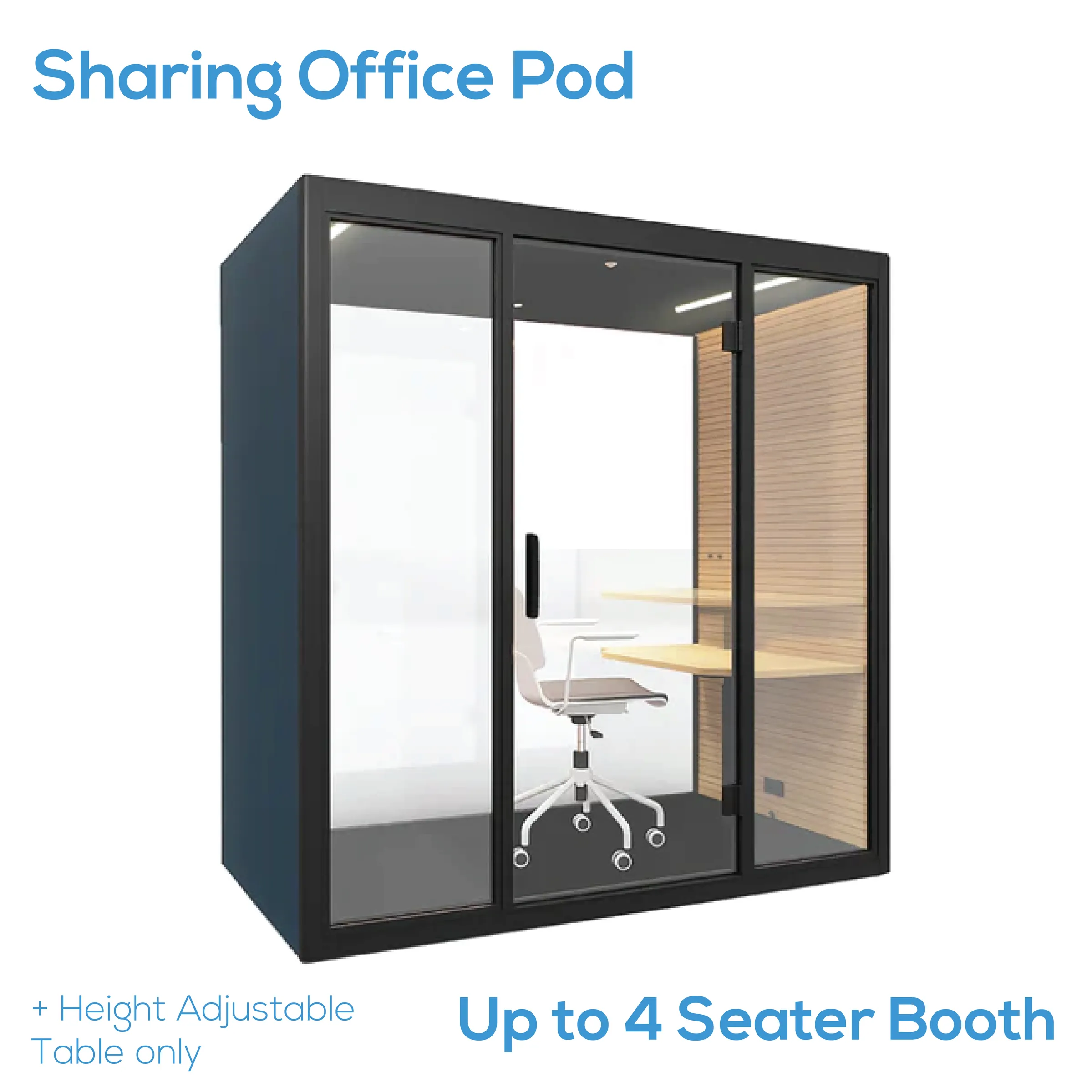 Sharing Pod - Office Tele-Booth | Office Phone Booth - For 2 - 4 Seater (Kindly contact us before order)