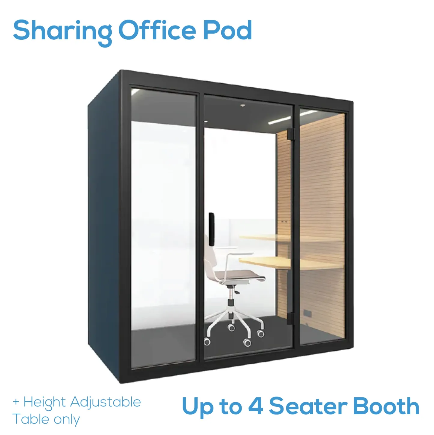 Sharing Pod - Office Tele-Booth | Office Phone Booth - For 2 - 4 Seater (Kindly contact us before order)