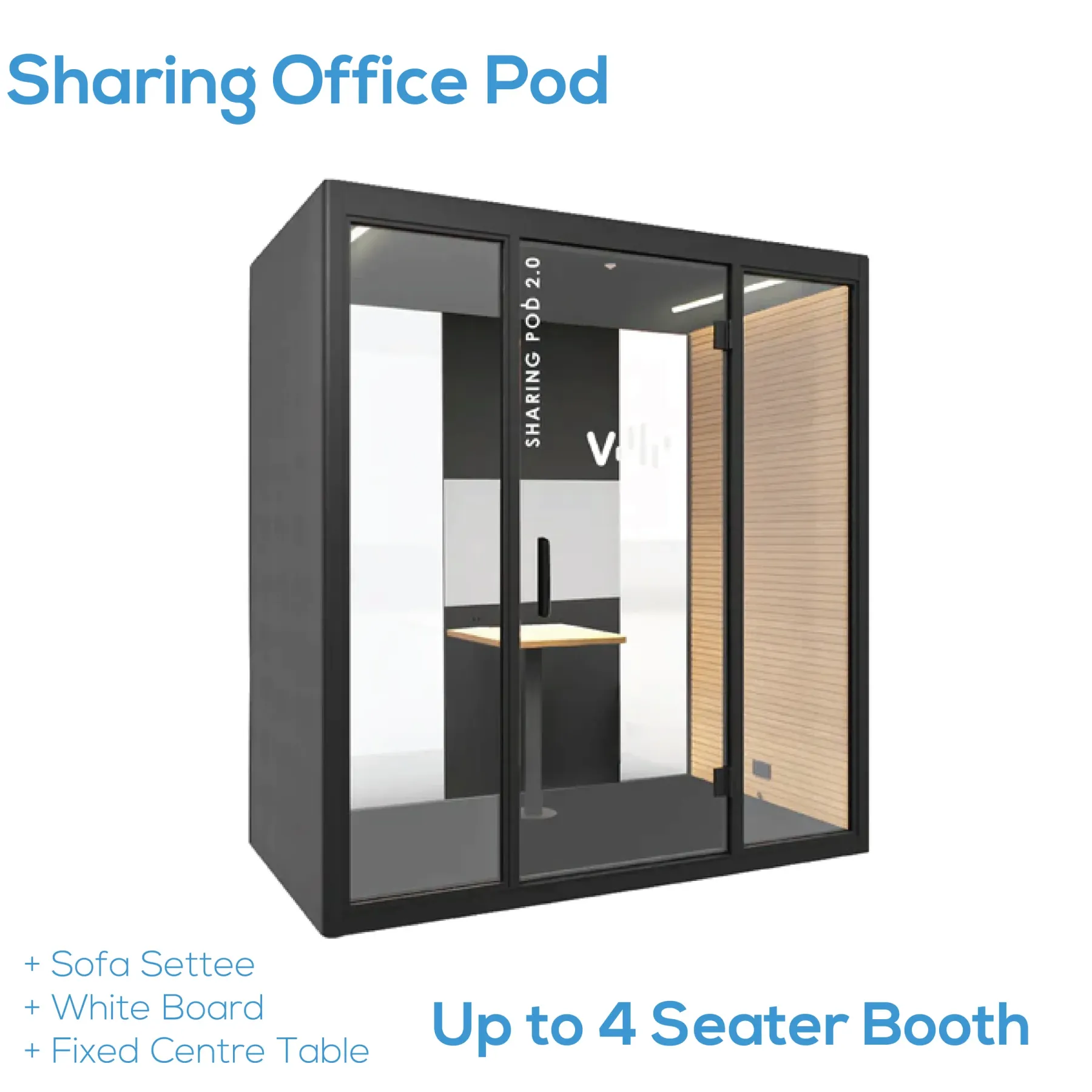 Sharing Pod - Office Tele-Booth | Office Phone Booth - For 2 - 4 Seater (Kindly contact us before order)