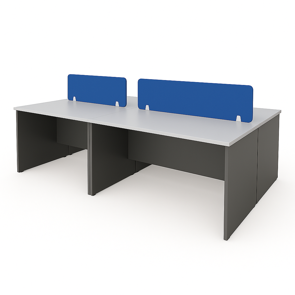 4 Seater Workstation with Fabric Partition (G)