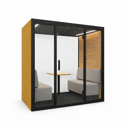 TEAM Pod - Office Tele-Booth | Office Phone Booth - For 2 - 4 Seater (Kindly contact us before order)-SUPREME OFFICE FURNITURE SYSTEM SDN BHD