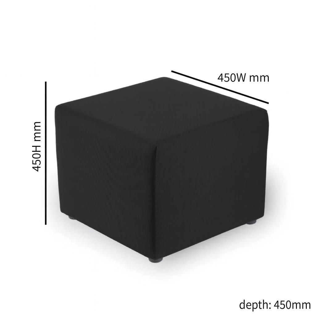 Office Square Stool 450 x 450 mm [PU LEATHER]