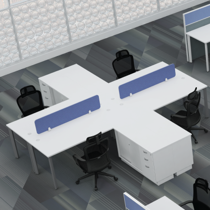 4 Seater Workstation with Side Cabinets (UT)