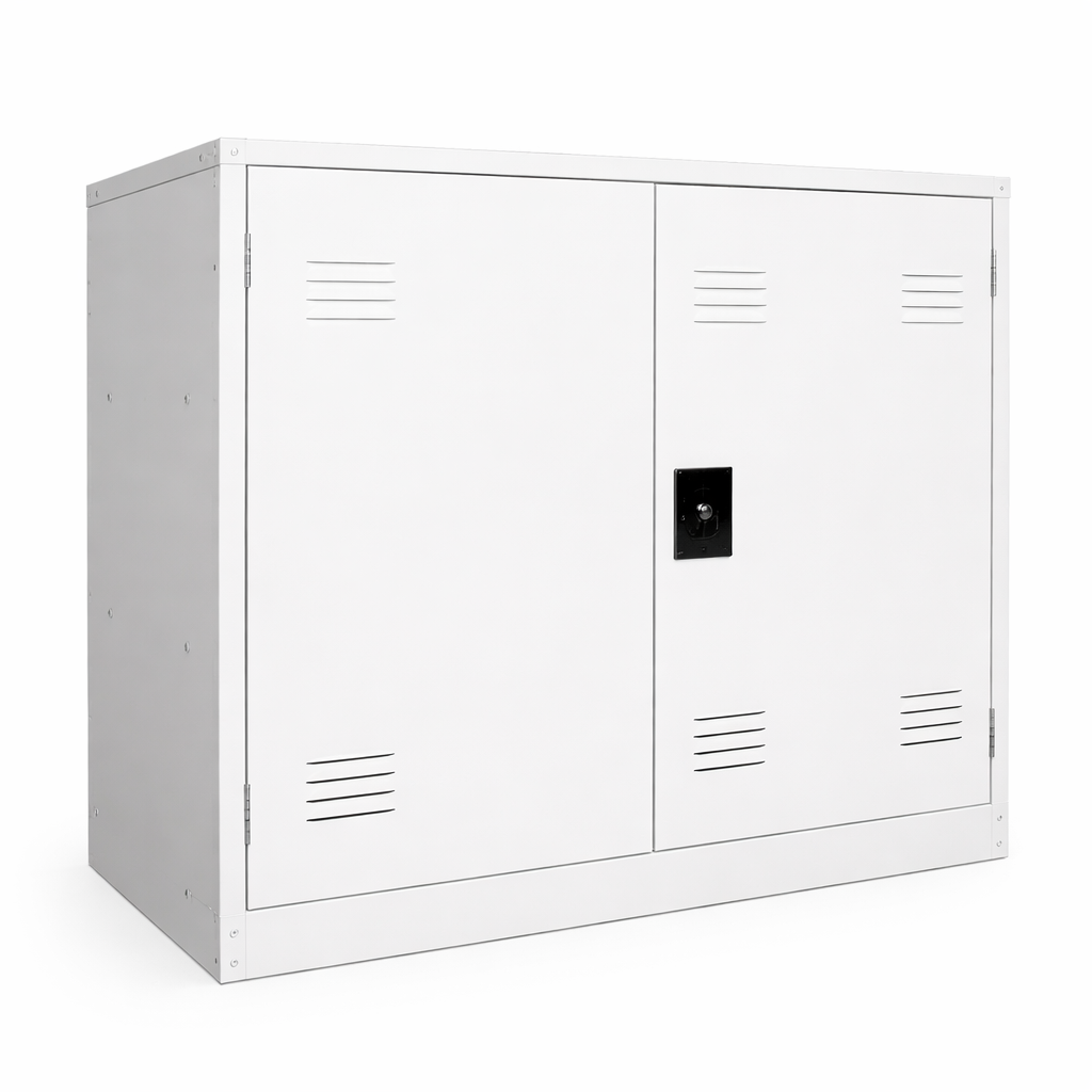 Steel Shoe Rack with Swinging Door (3 fixed shelves)