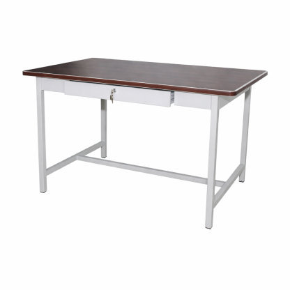 4ft General Purpose Table with Centre Drawer (Black Linoleum Top)