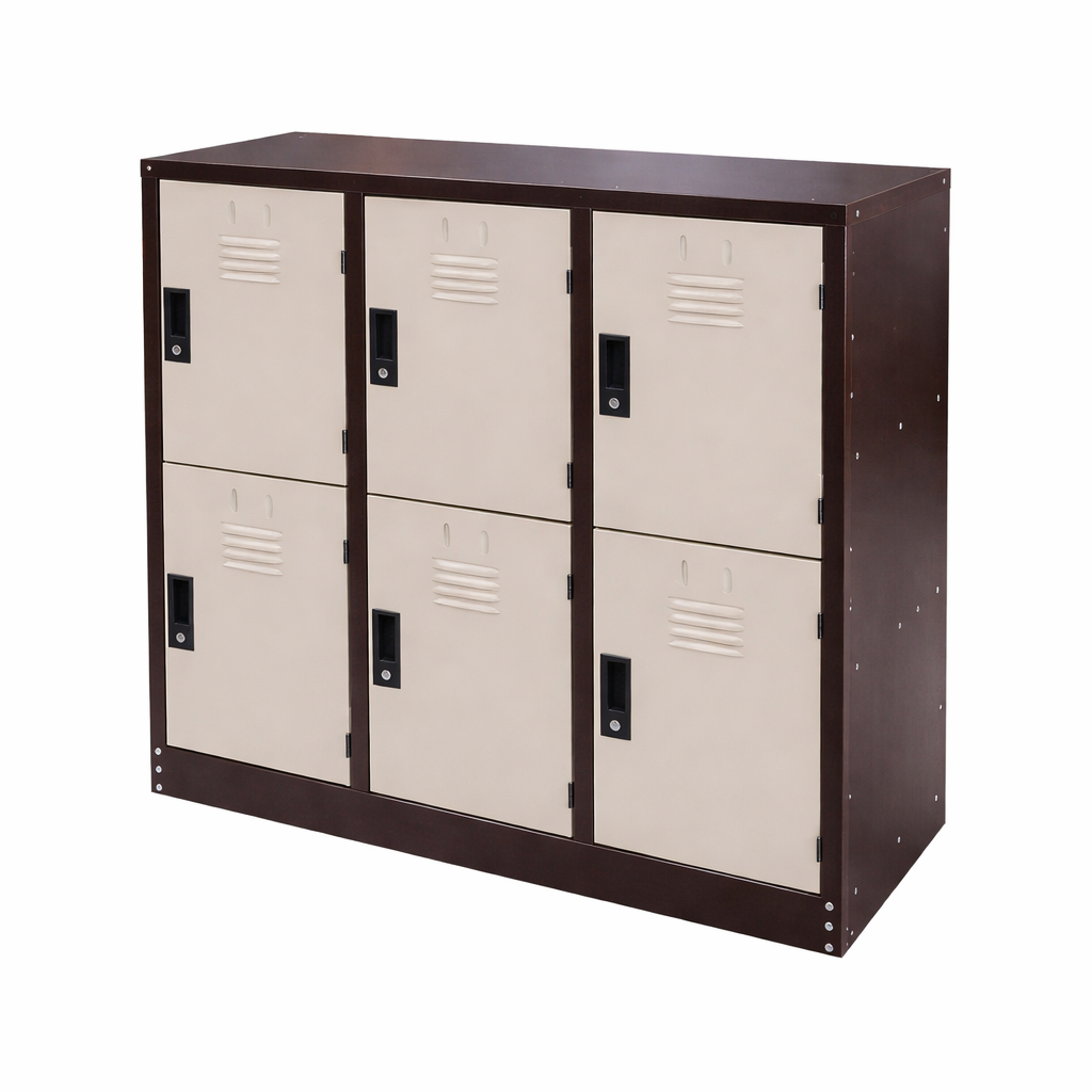 Half Height 6 Door Compartment Steel Cabinet