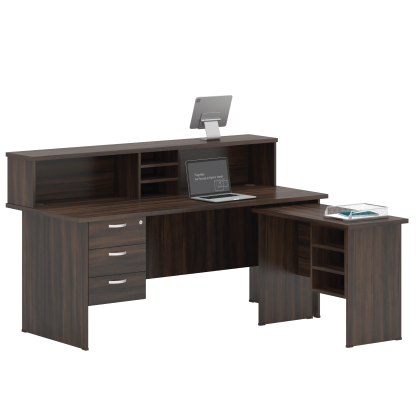 Reception Table with side table + Fixed Pedestal  (EX)