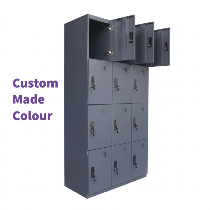 12 Compartment Steel Locker Cabinet Soft Close with Handle Cam Lock (Custom Colour)