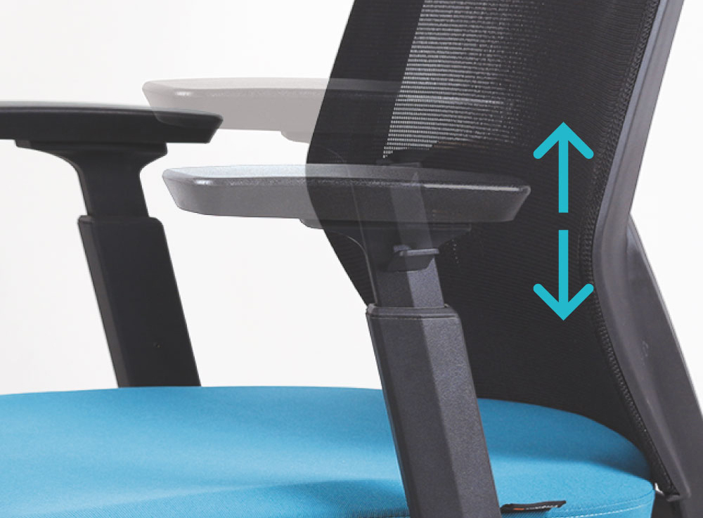 BRU2 Medium Back Office Chair- With Aluminium Legs (K)