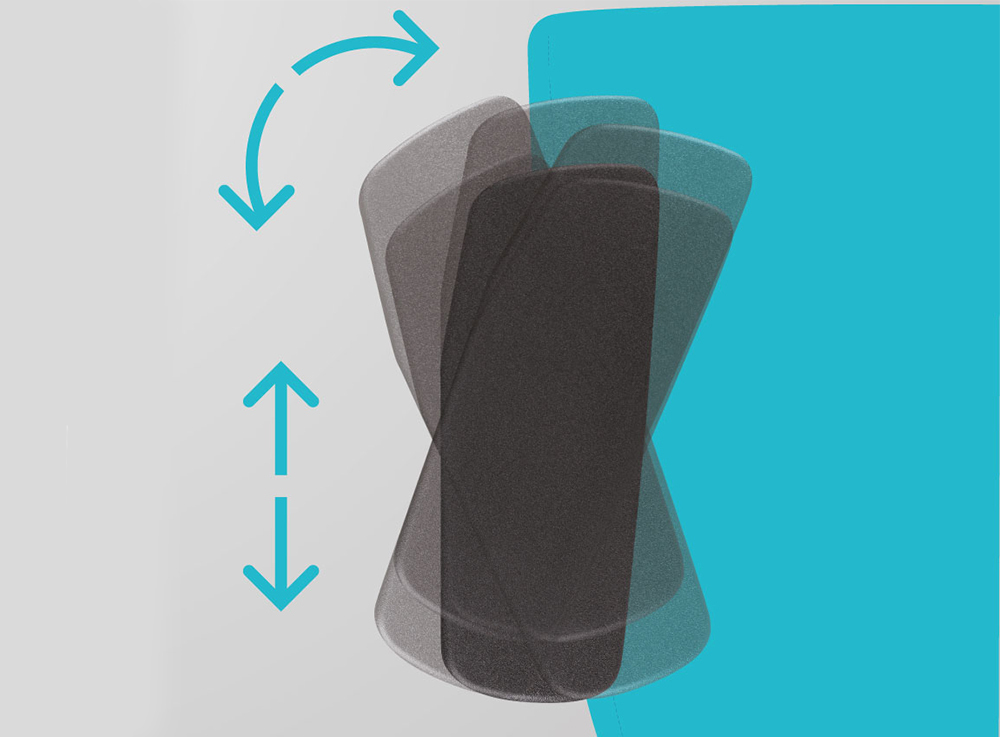 BRU2 Medium Back Office Chair- With Aluminium Legs (K)