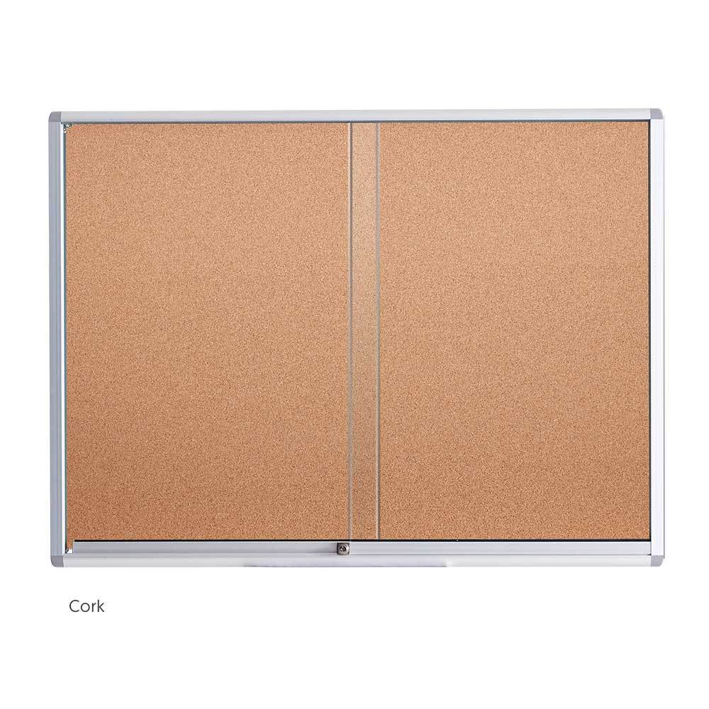Sliding Glass Cabinet - Cork Notice Board