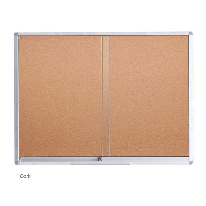 Sliding Glass Cabinet - Cork Notice Board