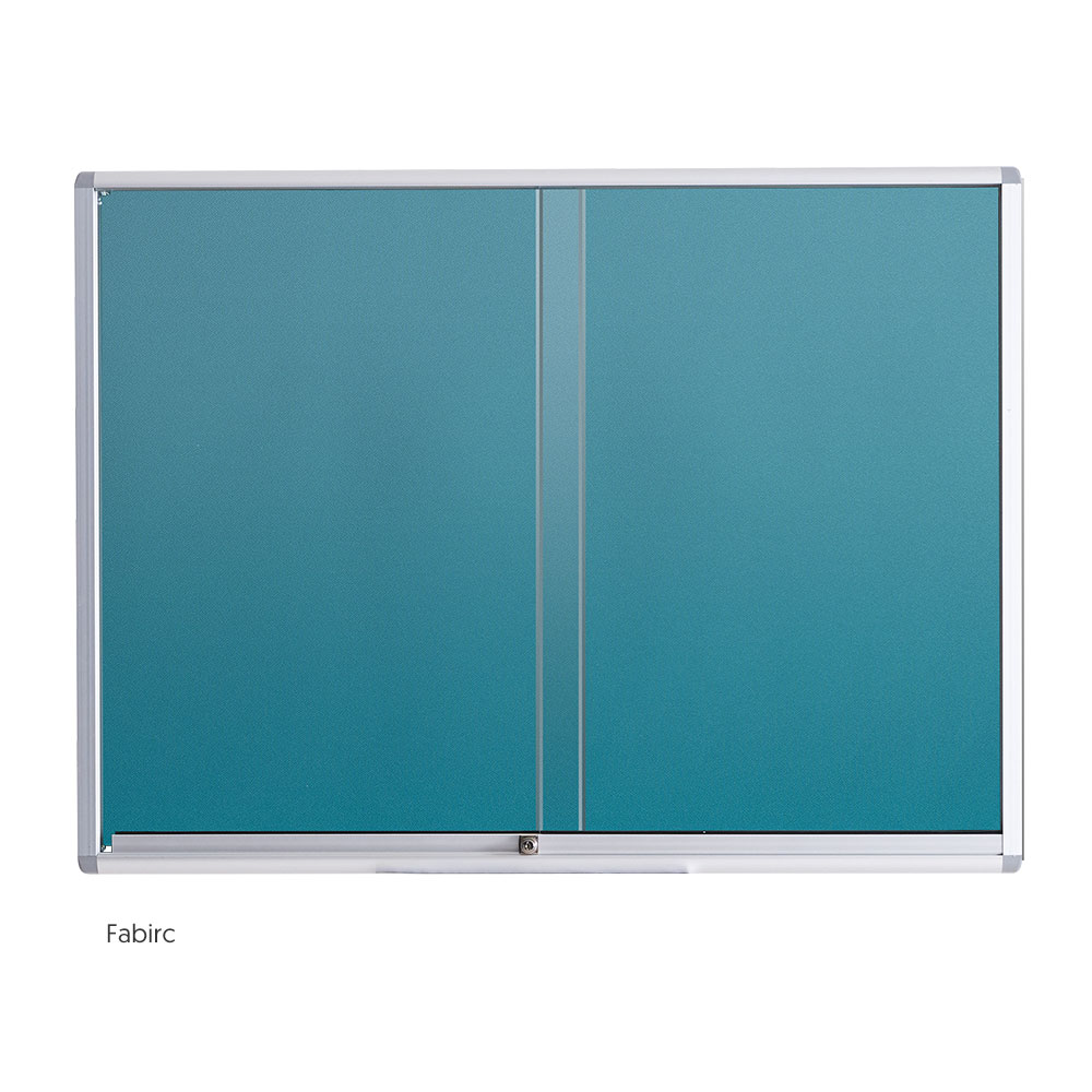 Sliding Glass Cabinet - Fabric Notice Board