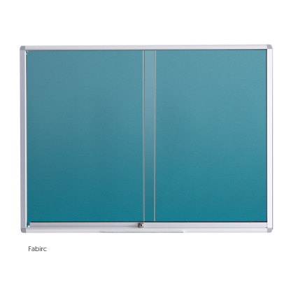 Sliding Glass Cabinet - Fabric Notice Board