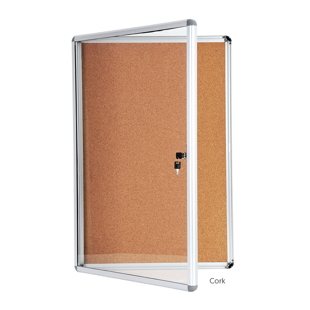 Small Display Cork Notice Board Cabinet