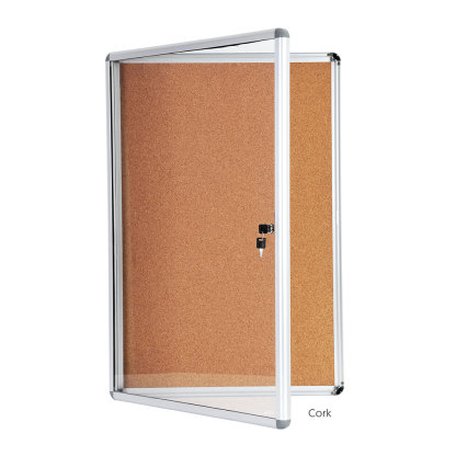Small Display Cork Notice Board Cabinet