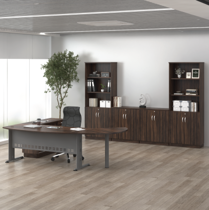 Executive Office Table Set with Combination of Cabinets (Q)