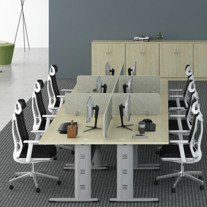 6 Seater Workstation with Hanging Partition - J Leg (Q)