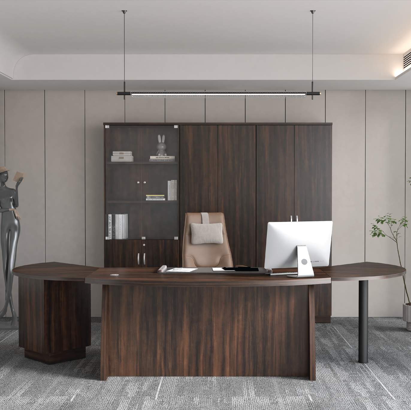 Director Boss Table Set with High Cabinets (EX)