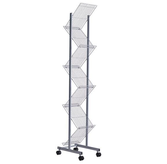 Magazine Rack Stand | Metal Brochure & Newspaper Display Rack