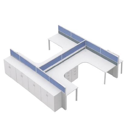 UT Workstation L-Shape Set - 4 Seater