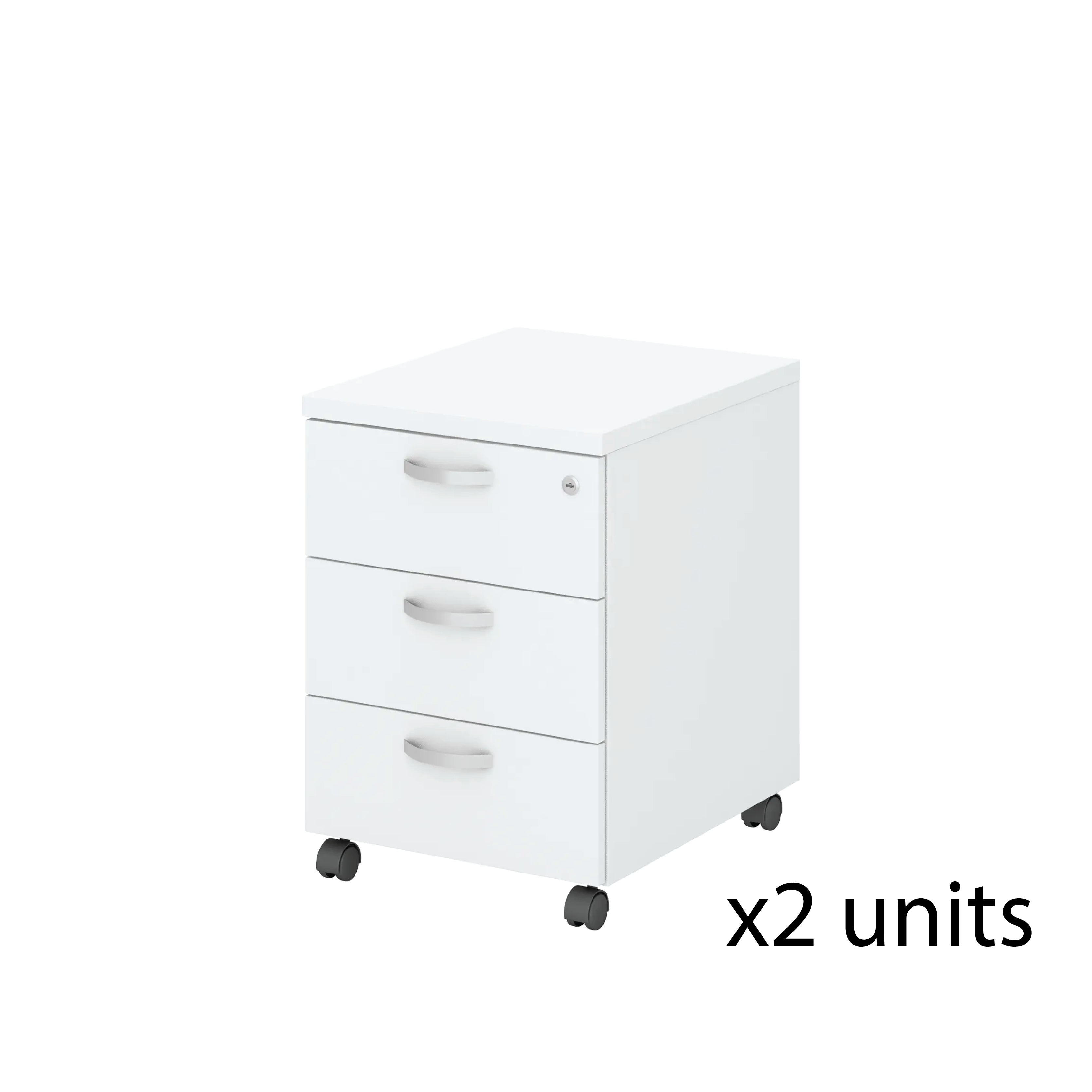 OPUS 2 Seater Workstation with Mobile Pedestal 