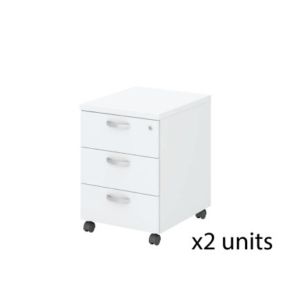 OPUS 2 Seater Workstation with Mobile Pedestal 