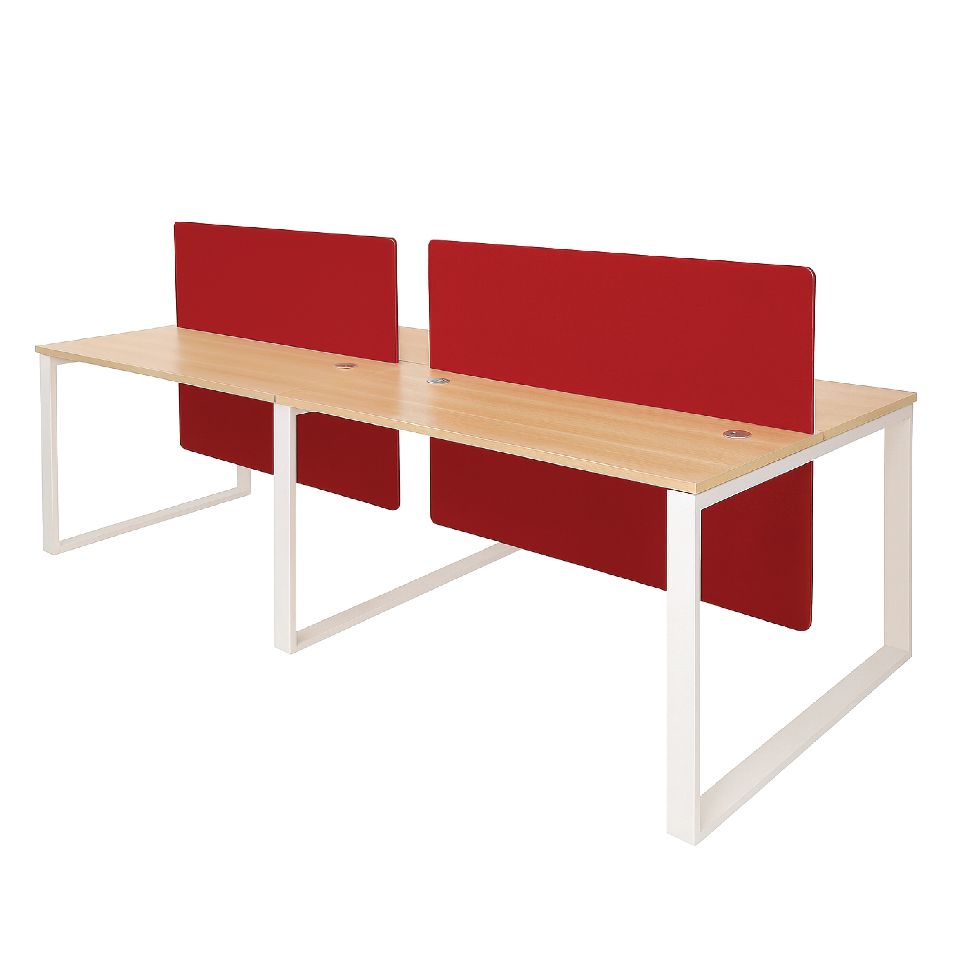 2 Seater Office Workstation with Hanging Partition