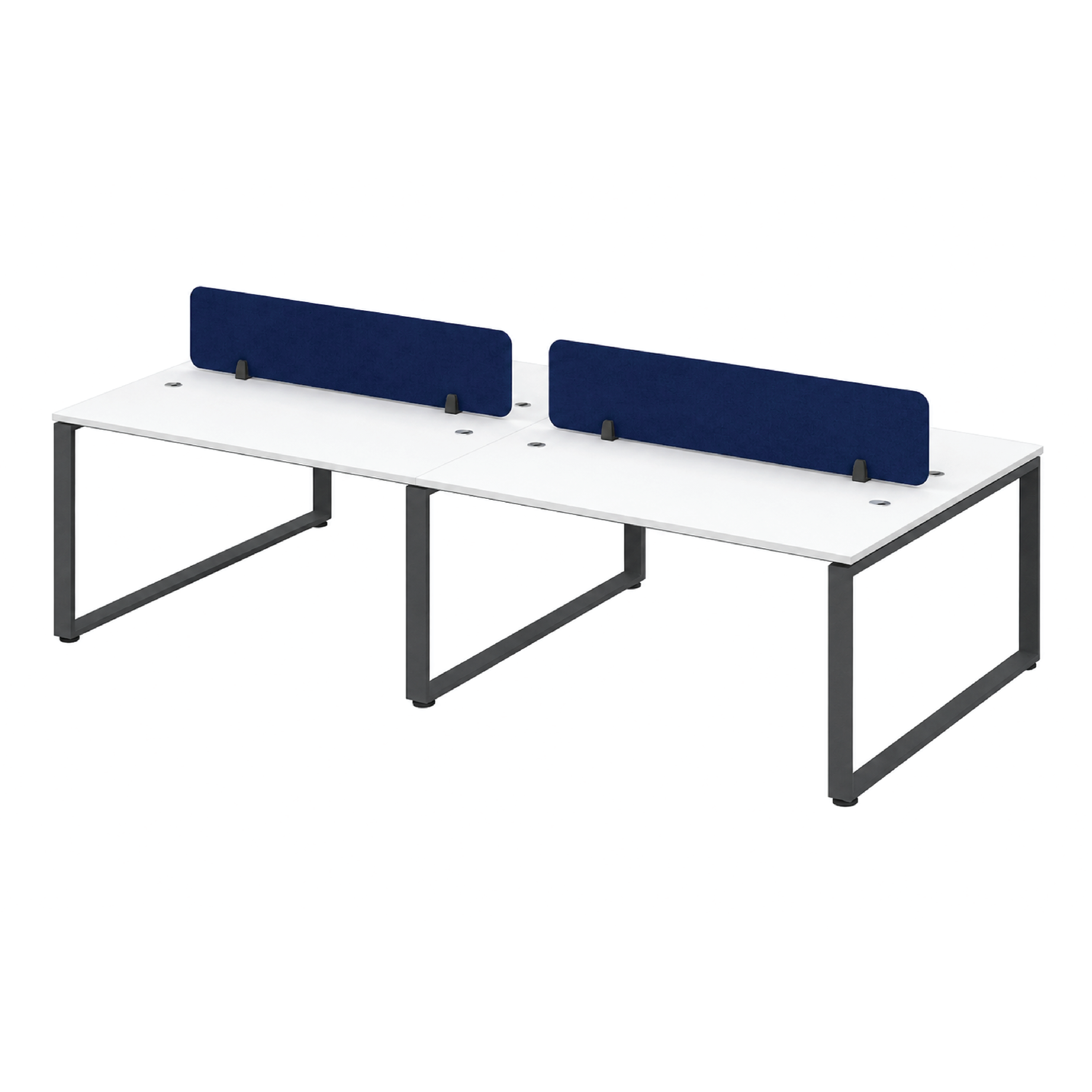 4-Seater Office Workstation with Fabric Partition (1200W x 750D mm per seater) (O Leg)