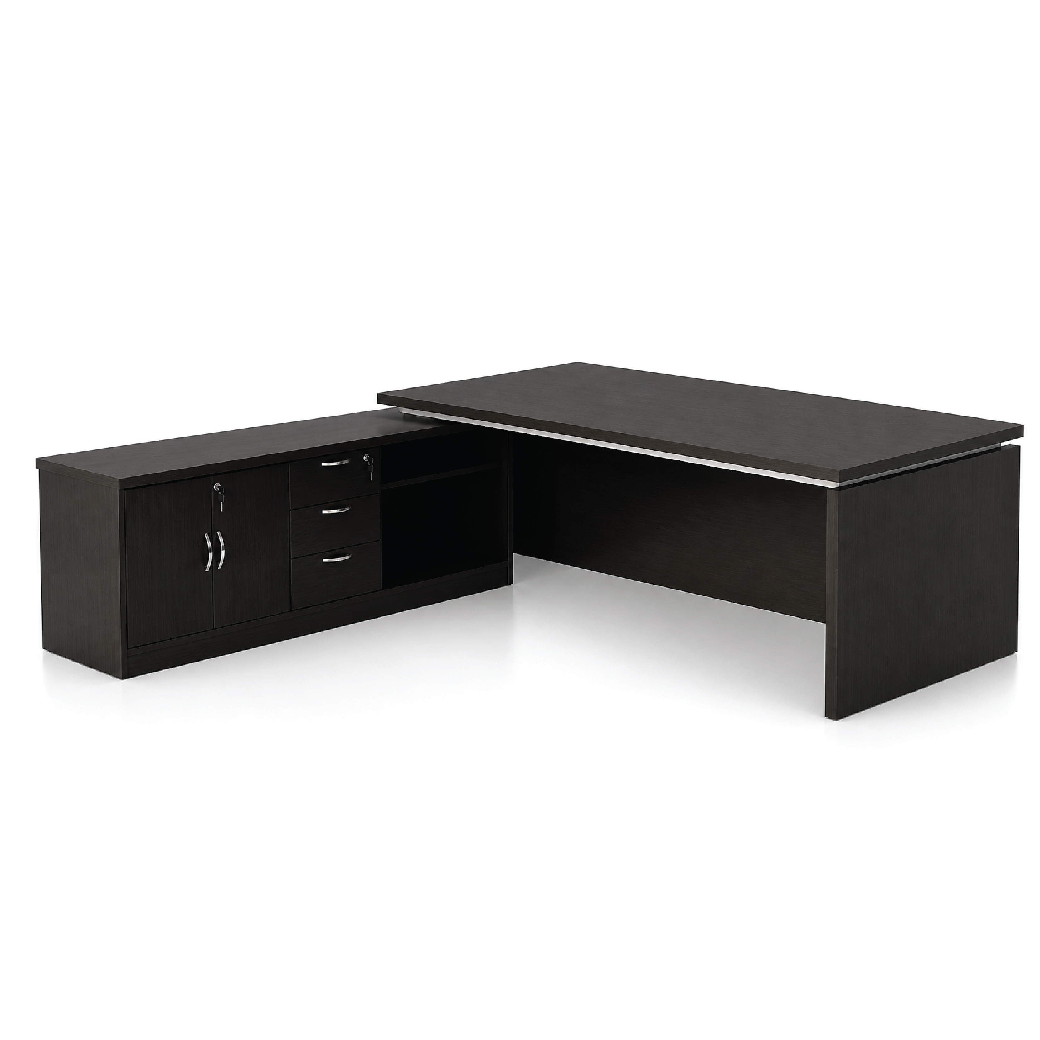 Modern Wooden Director's Table - SUP520 (Dark Walnut)