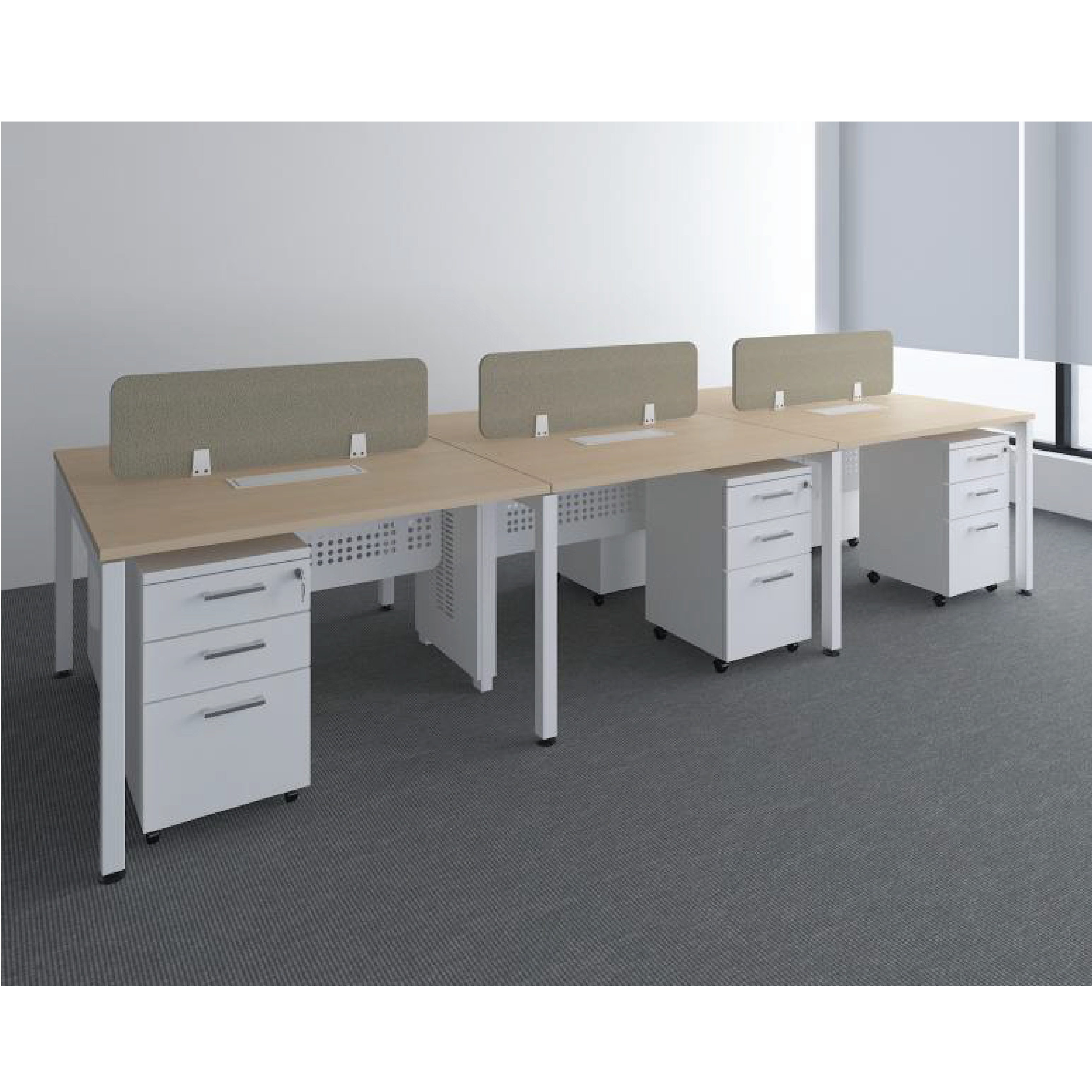 6 Seater Office Workstation - N Leg (Kindly contact us to order)