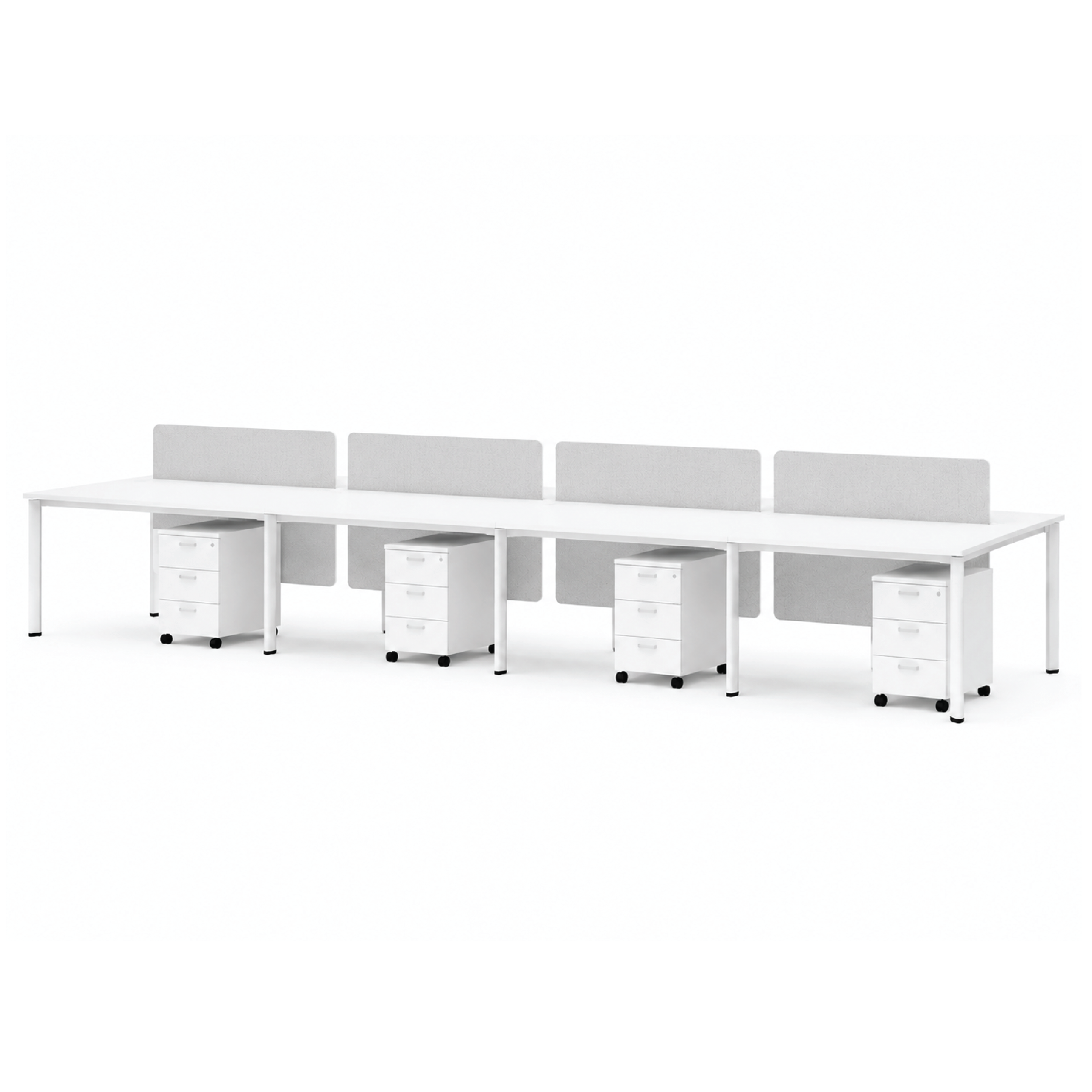 OPUS 8 Seater Workstation with Mobile Pedestals