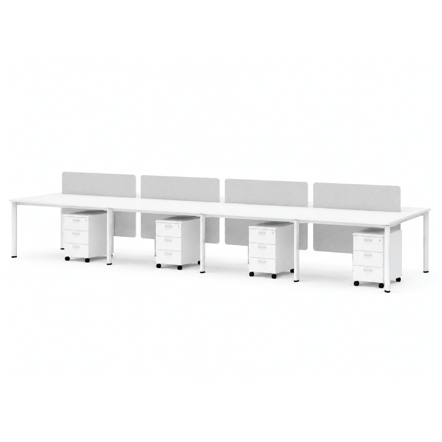 OPUS 8 Seater Workstation with Mobile Pedestals