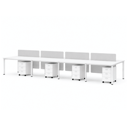 OPUS 8 Seater Workstation with Mobile Pedestals