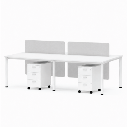 OPUS 4 Seater Workstation with Mobile Pedestals