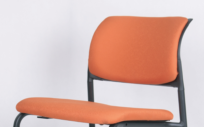 XER Training Room Chair (with Fabric Back Pad + Wheels + Armrest)