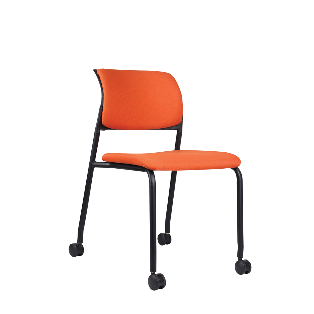 XER Training Room Chair (with Fabric Back Pad + Wheels)