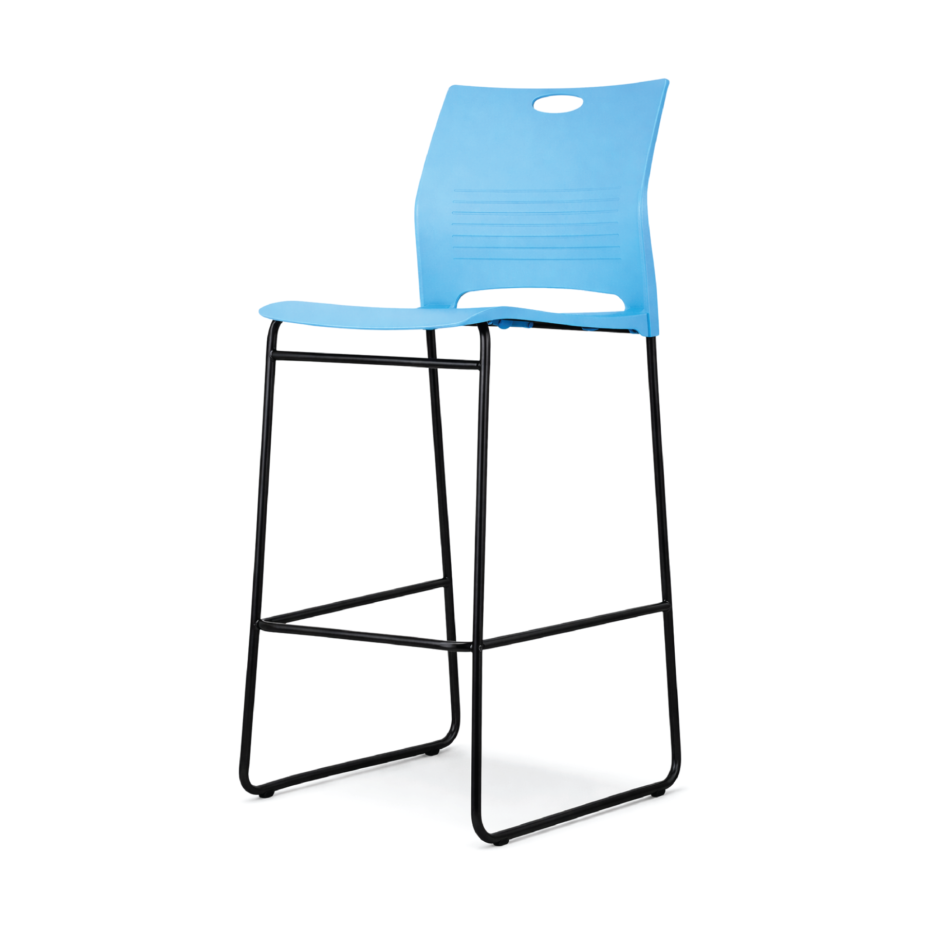 PIX4 Office Training/Pantry Bar Stool Chair (Epoxy Black Metal Leg)